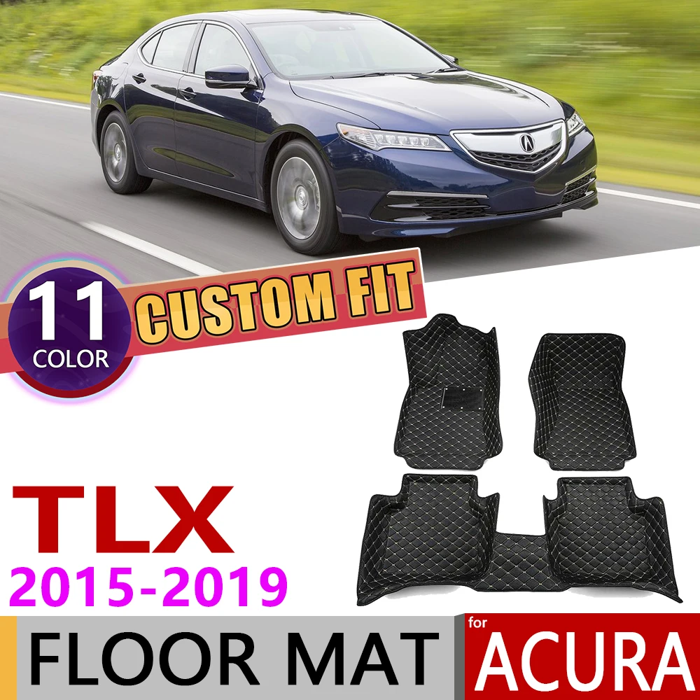 Изготовленный На Заказ Кожаный Автомобильный Брелок коврики для Acura TLX 5 мест 2015 ~