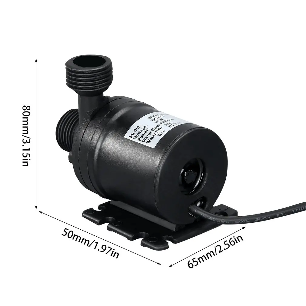 

Professional Ultra Quiet Mini DC 12V Lift 5M 800L/H Brushless Motor Submersible Water Pump Multifunction Threaded Water Pump