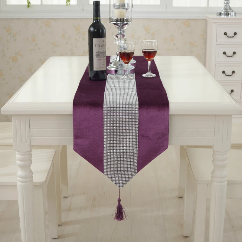 

Solid Color Diamond Table Runner Modern Table Runner For Wedding Party Chirstmas Decoration Home Table Cloth Hotel Tablecloth