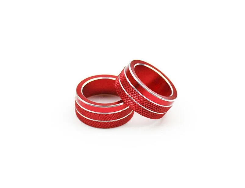 

For Toyota Corolla 2019-2021 Red Aluminum Middle Console AC Knob Cover Trim 2pcs