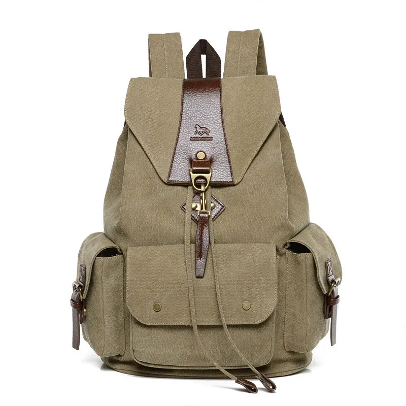 

Retro Men's Outdoor Canvas Travel Backpack Female Fashion Personality Backpack Large Capacity Business Travel Computer Backpack