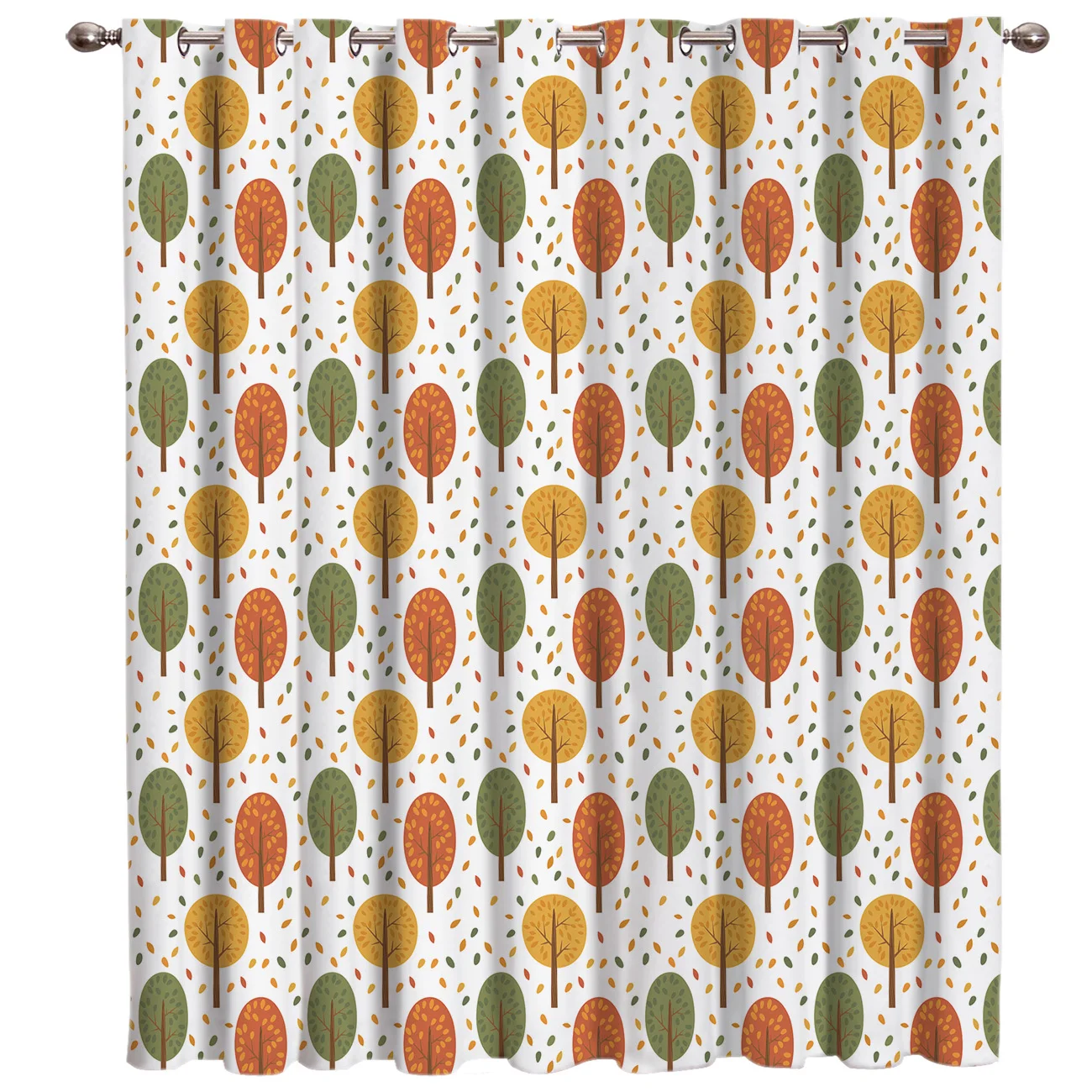 Осенняя Тема желтый лист лес комната шторы большие окна темные жалюзи Гостиная