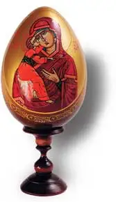 Яйцо пасхальное деревянное Владимирская божия матерь|Поделки из дерева| |