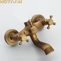 bathroom bath wall mounted hand held antique brass shower head kit shower faucet sets yt 5338 p