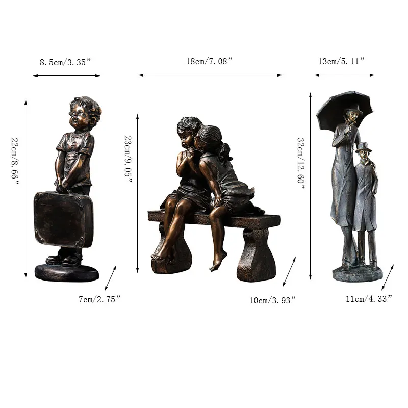 

Home Decor American Two Little Children Decorations European Living Room Entrance Wine Cabinet TV Cabinet Model House Crafts