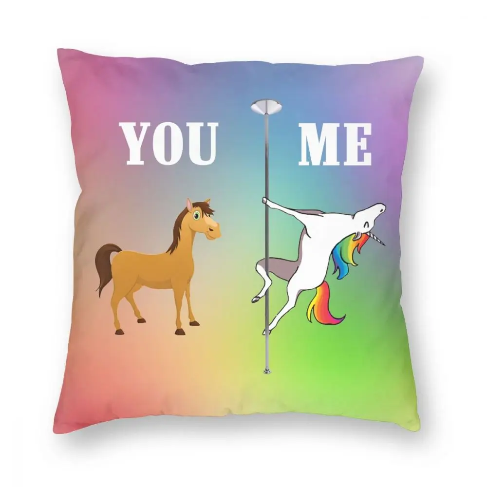 

You Me Unicorn Pole Dance Pattern Throw Pillow Covers Square Pillows Case Decorative Bedroom Livingroom Sofa with Zipper