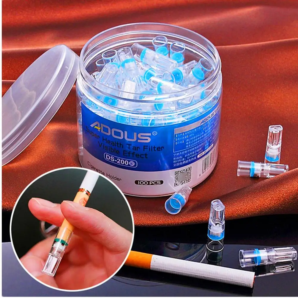 

100pcs Disposable Cigarette Filter Tip Abandoned Cigarette Holder Mouthpiece Tobacco Tar Filtration Cleaning Holder Health Care