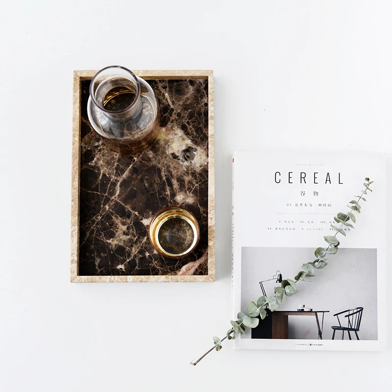 Тарелка для чая из натурального мрамора поддон кофейных украшений в европейском