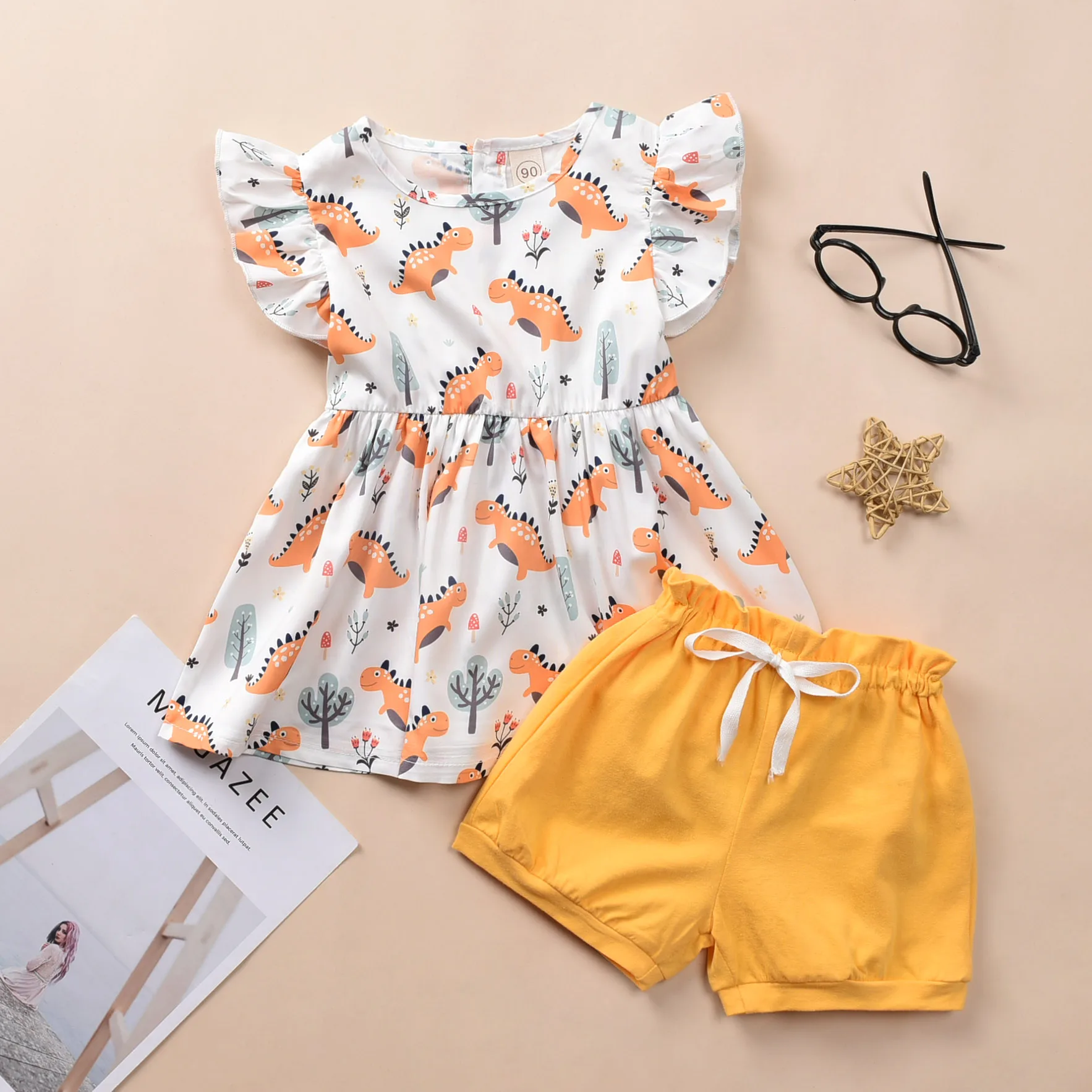 Новинка 2020 года Лидер продаж Летний костюм для маленьких девочек платье без