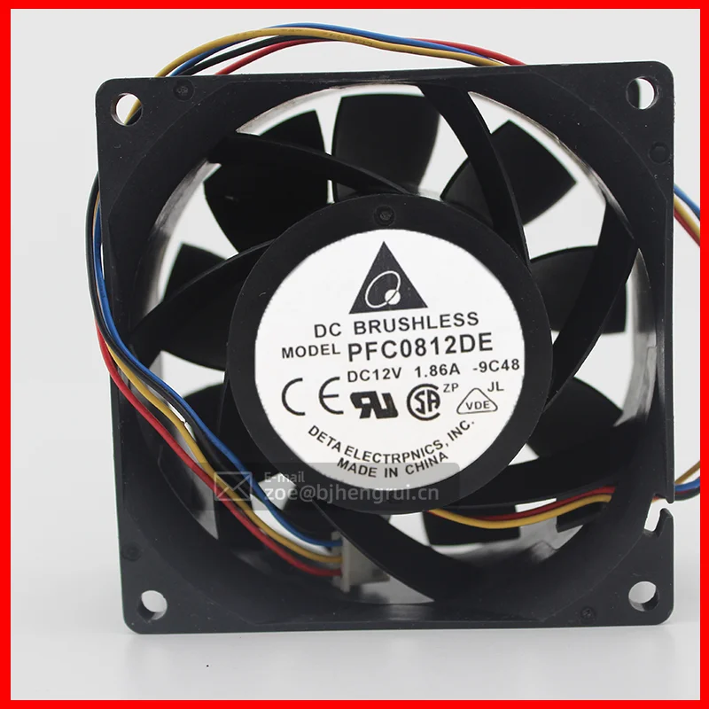 

Delta PFC0812DE 8038 80*80*38mm 12VDC 1.86A 152CFM 4 wire PWM Speed Control Large Air Volume Server Axial Cooling Fan