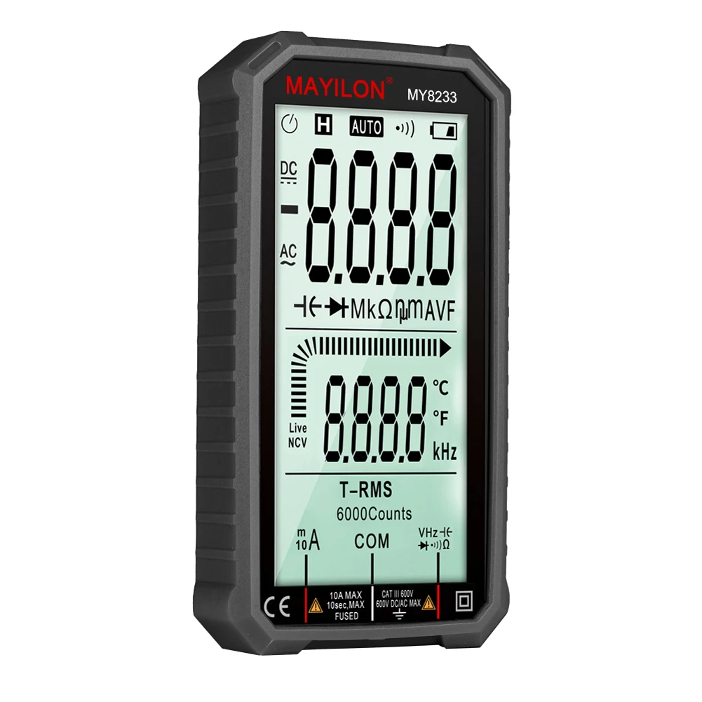

MAYILON MY8233 LCD Large Screen Digital Multimeter Direct Current AC Voltage Current Resistance Capacitance Testing Tools