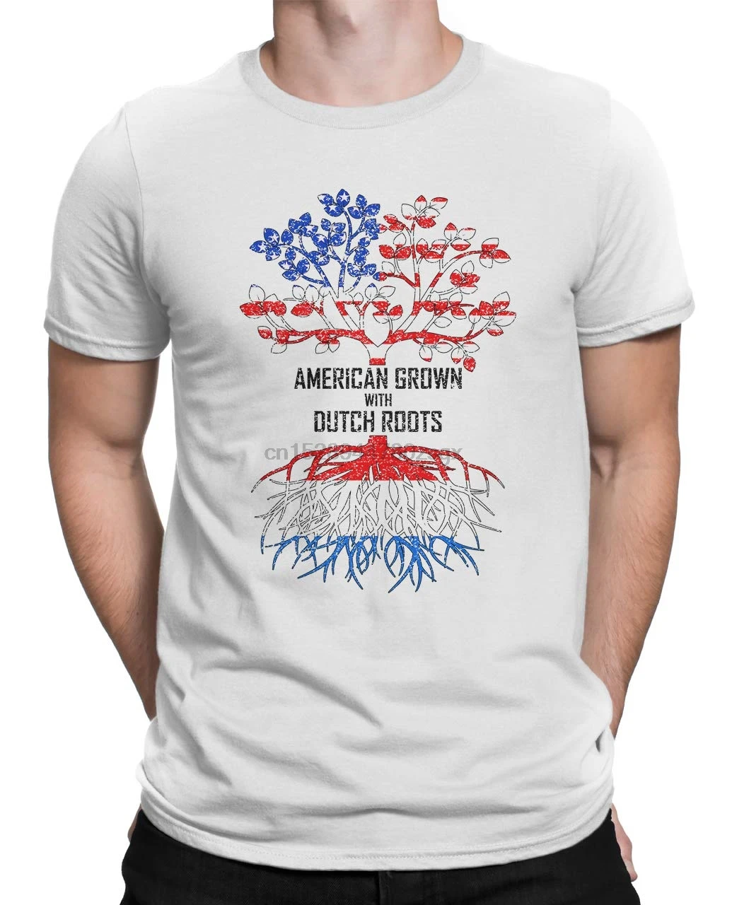 Tenacitee Men's American Grown with Dutch Roots Netherlands T-Shirt |