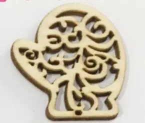 4.4X3.8CM 10 шт. деревянные новогодние подвесные украшения DIY ремесло Незавершенное предварительно просверленное дерево для детей дерево украшение рождественское ручное творчество поставки - Цвет: 4.4X3.8CM