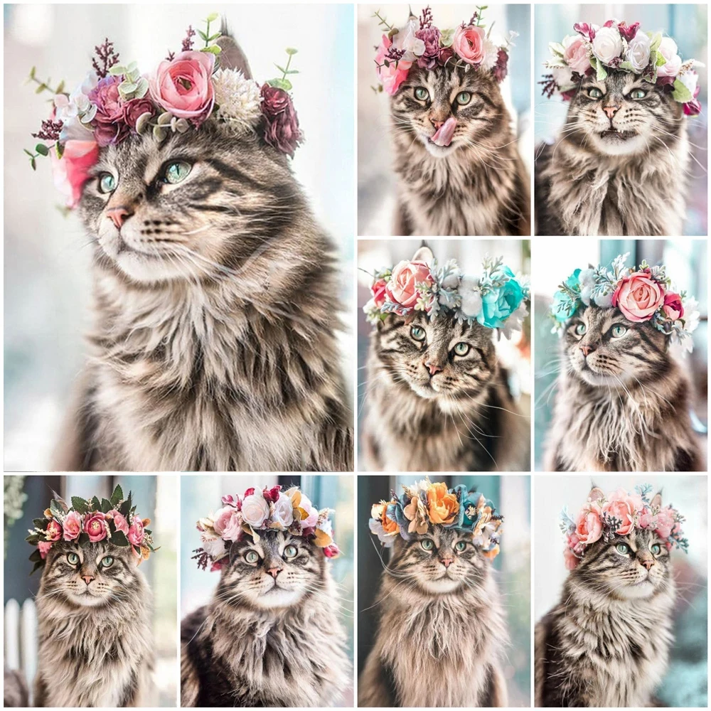 

Diamond Embroidery Cat 5D DIY Diamond Painting Animal Full Square/Round MosaicCross Stitch Home Wall Decoration Birthday Gift
