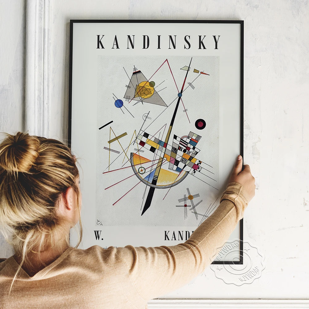

Bauhaus Exhibition Poster, Abstract Mild Tension Vasily Kandinsky Art Prints, Vintage Art High Quality Wall Picture Home Decor