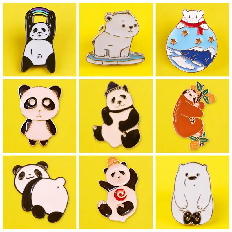 Мультфильм значки Медвежонок брошь значок на булавке одежде металлические аниме