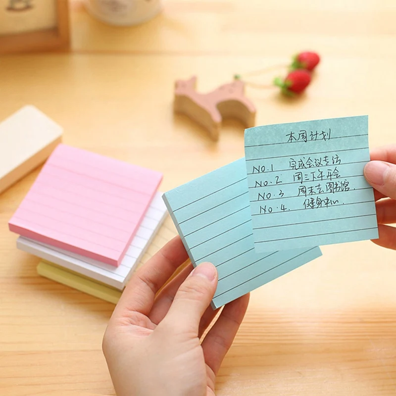 

Creative Color Kraft Paper Memo Pad Cute Square Message Note Pads Kawaii Stationery Casual Style Notepads School Office Supplies