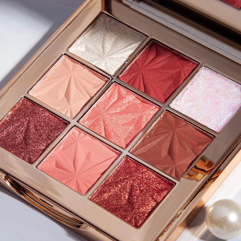 

9 Colors Diamond Eyeshadow Palette Highlighter Natural Lasting Makeup Palette Matte Pearlescent Glitter Eye Shadow Christmas