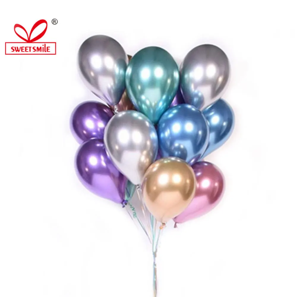 12 дюймов круглые шары из латекса цвета металлик мигающий металлические шарики