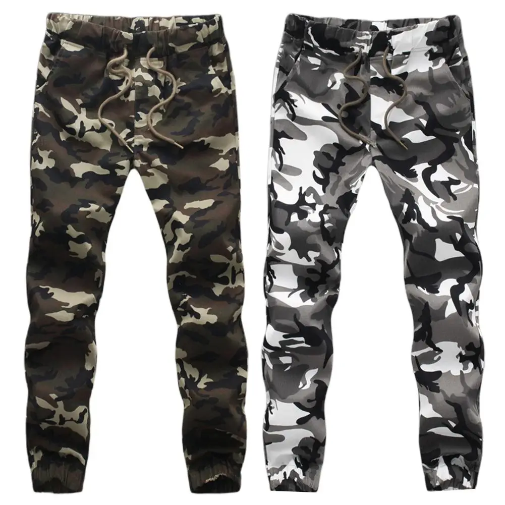 

Men Sporty Camouflage Color Pockets Waist Drawstring Long Skinny Cargo Pants fashion pant