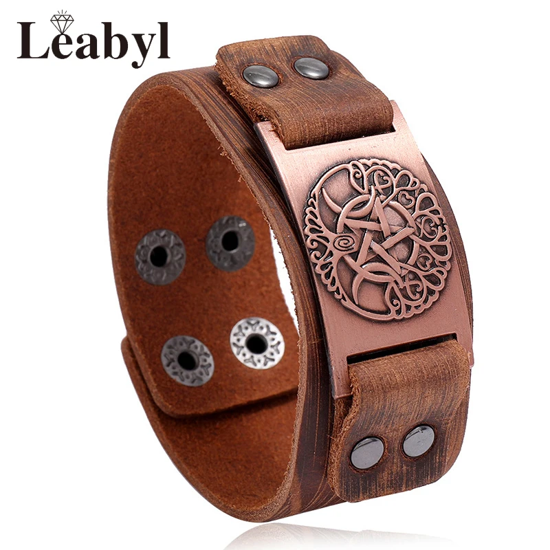 Простой Панк серии античные растения Цветок заклепки винтажный браслет