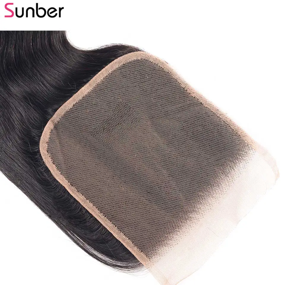 Sunber волнистые волосы 5x5 кружевные Remy с высоким рационом свободная часть 8-18 дюймов