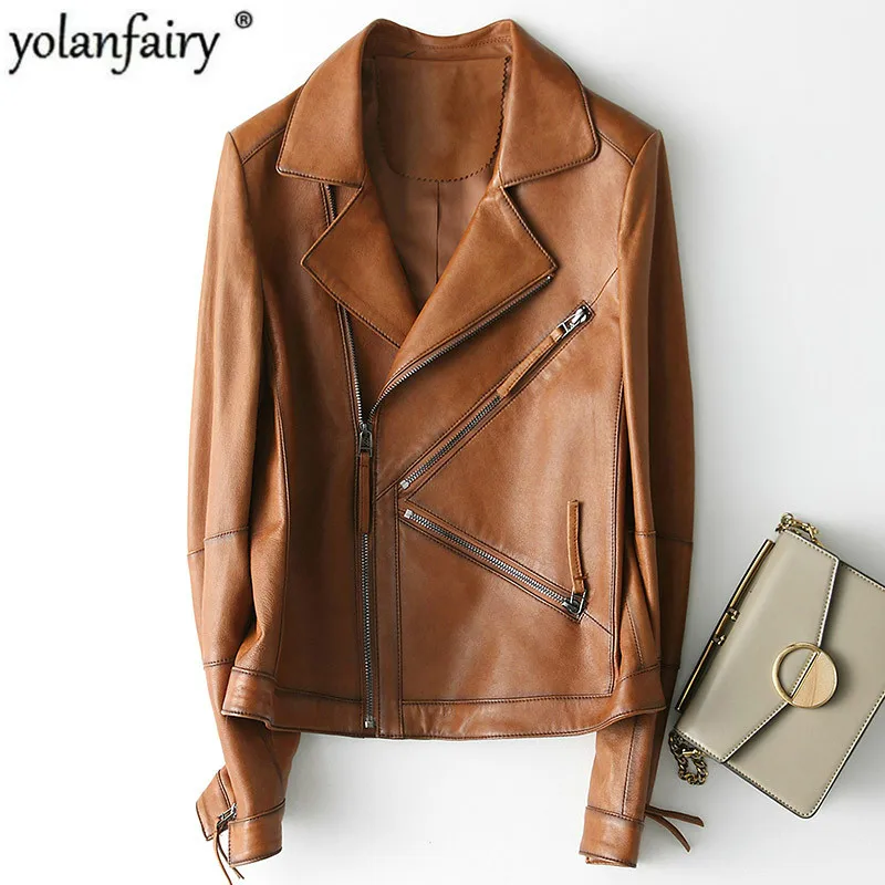 Женская кожаная куртка из натуральной овечьей кожи женская одежда 2020 Корейская