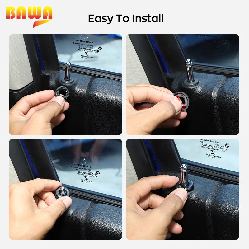 BAWA ABS Car Stickers Door Lock Bolt Decoration Ring Cover Accessories for Dodge Ram 1500 2010-2017 | Автомобили и мотоциклы