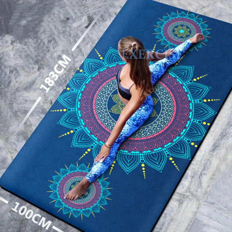 

183 см * 100 см * 8 мм большой размер, нескользящий коврик для йоги, замшевый Быстросохнущий коврик для фитнеса, спортзала, пилатеса, медитации, ко...