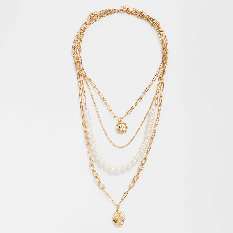 Новинка 2019 винтажная жемчужная цепочка многослойное ожерелье s для женщин