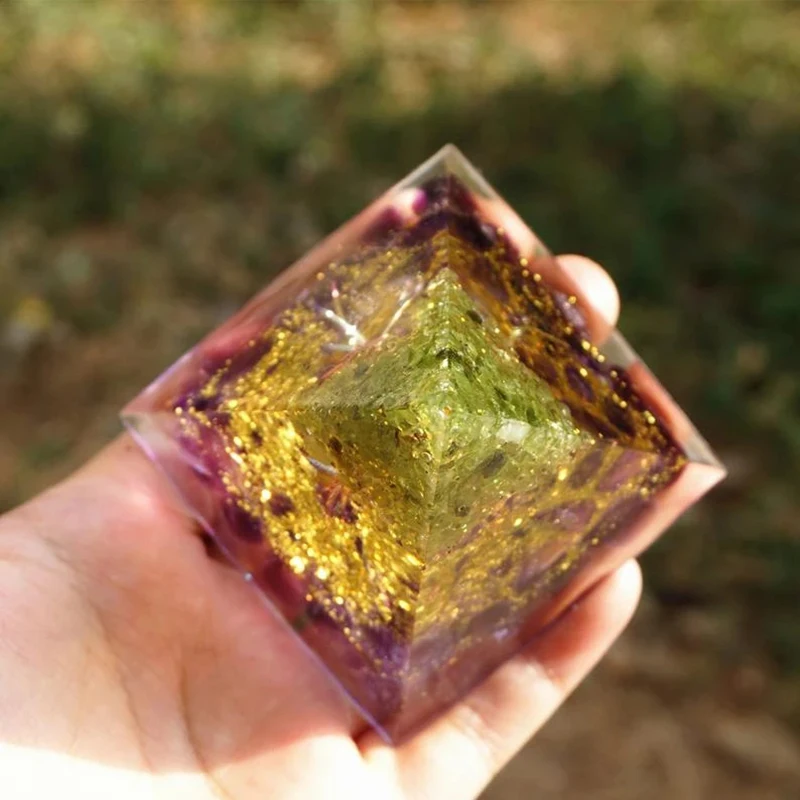 Orgonite Древо жизни Перидот целительная Пирамида кристаллы для защиты медитации