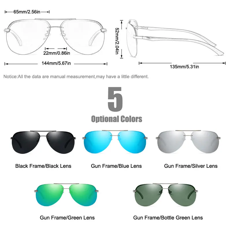 Мужские Винтажные алюминиевые поляризационные солнцезащитные очки