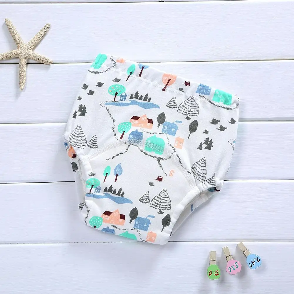 

Trendy Inserts Baby Training Pants Cartoon Printing Splicing Cotton Personality Breathable Nappy Diaper Cover Wrap Nappy Changin