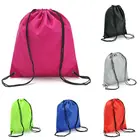Простая однотонная сумка на шнурке 7 цветов, спортивный водонепроницаемый рюкзак для мужчин, женщин, студентов, черный, серый, флуоресцентный, зеленый