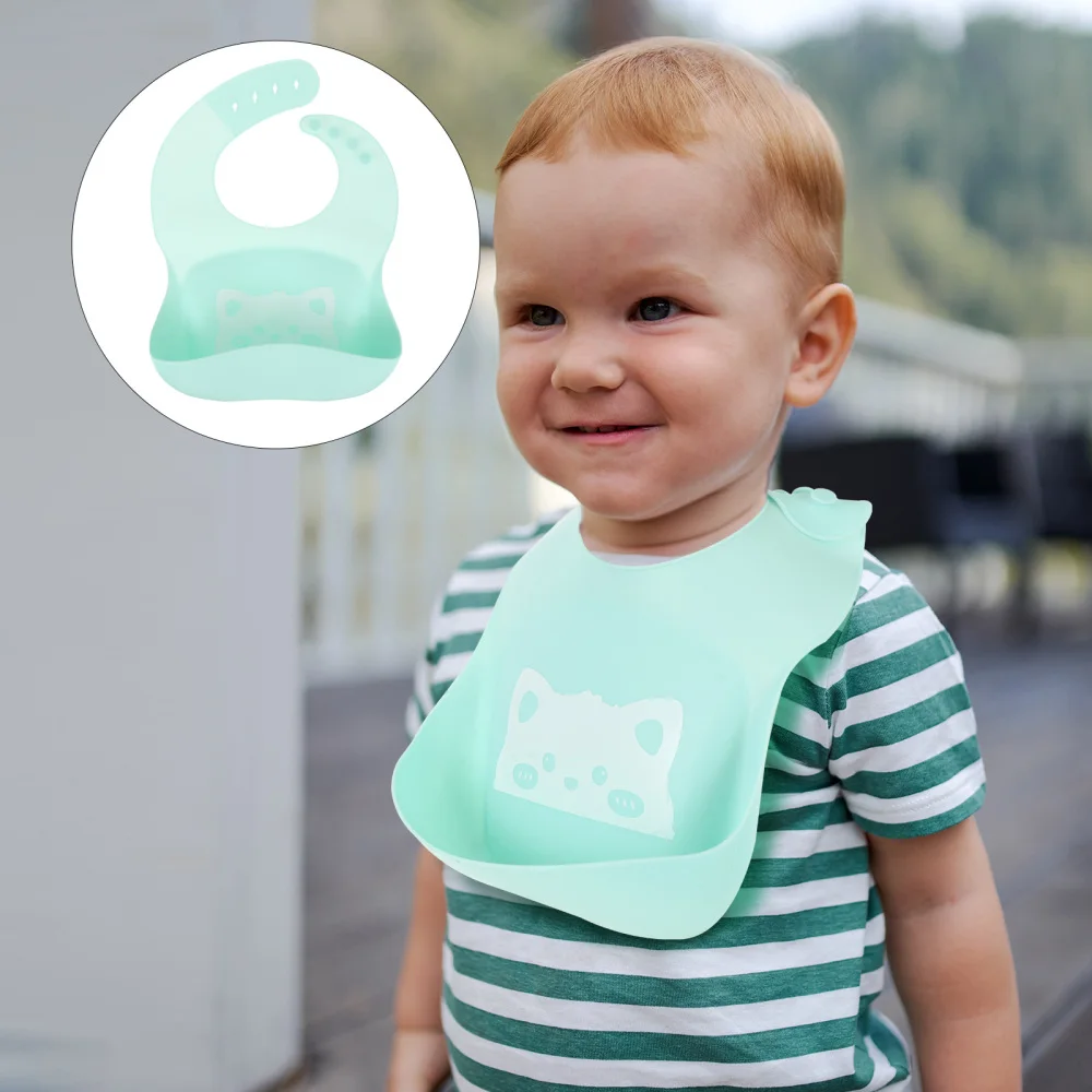 

1Pc Silicone Baby Bib Water-proof Infant Feeding Bib Food Grade Toddler Bib