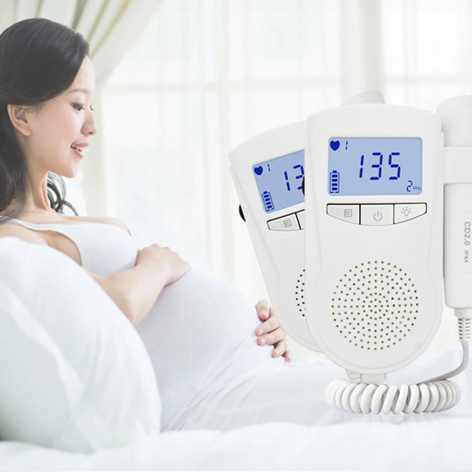 

Baby Heartbeat Heart Rate Detector Fetal Doppler Prenatal Home Sonar Doppler Stethoscope Women Pregnant Doppler Fetal Monitor