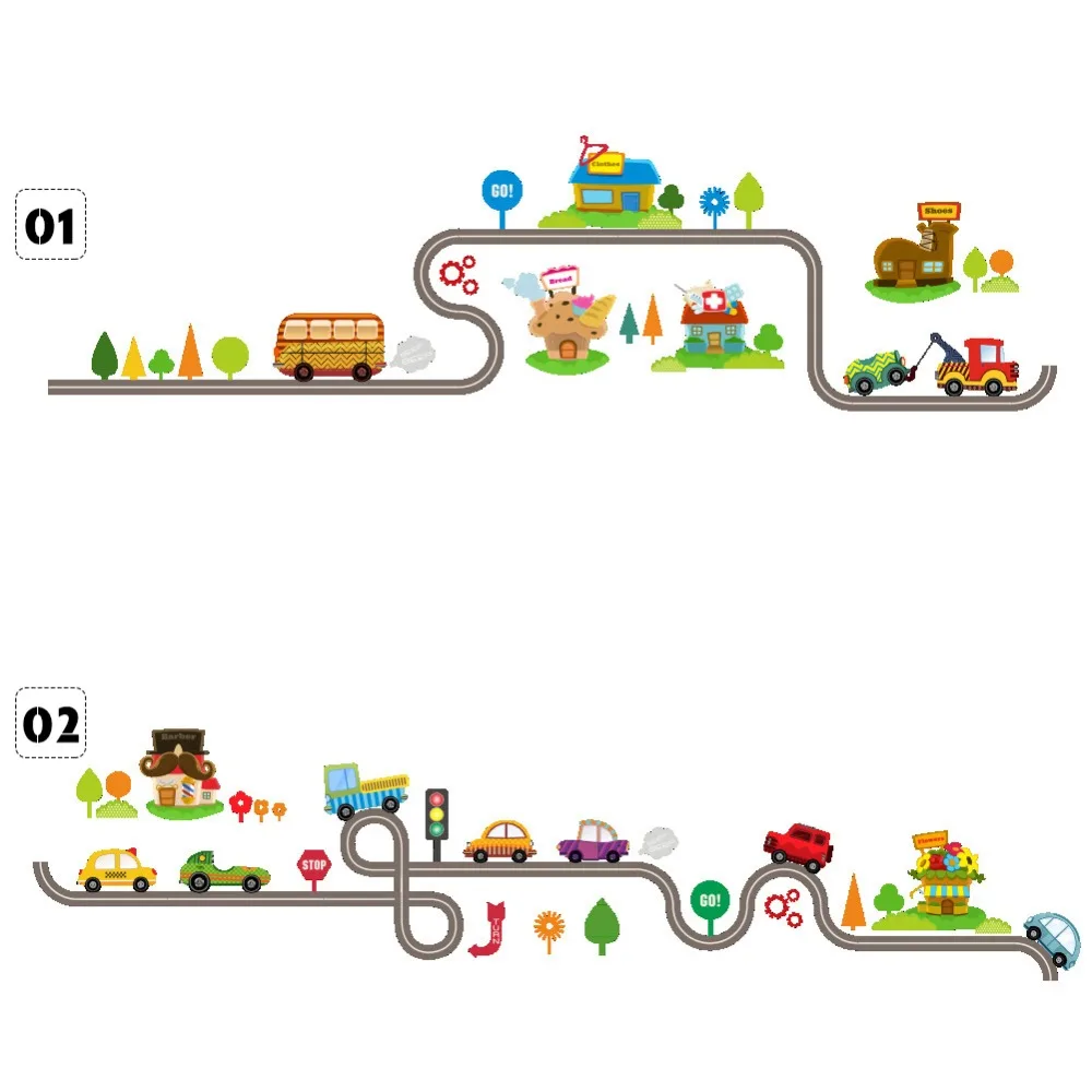Лидер продаж Мультяшные наклейки на стену автомобиля дорожки для детской
