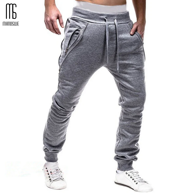 Мужские модные однотонные спортивные брюки Manoswe зимние теплые карандаш со