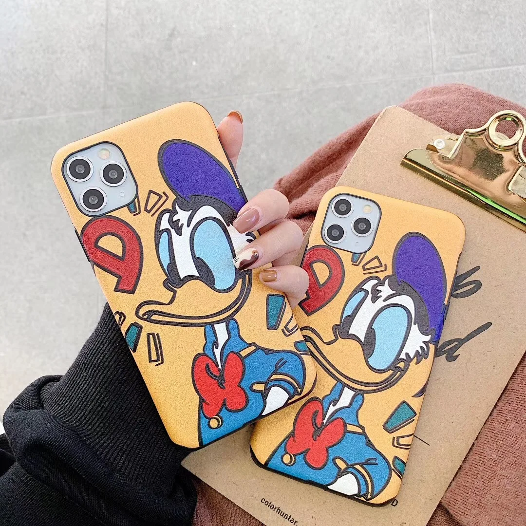 Шелковый рельефный мультяшный чехол для телефона с Дональдом Даком iphone 7 8 6 s Plus 11