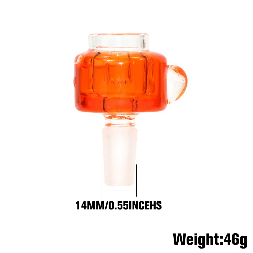 Glass Decorative Craft Bowl With Freezing Fluid 14MM Male Handemade Hookah Water Pipes Tobacco Smoking Pipe Accessoires |