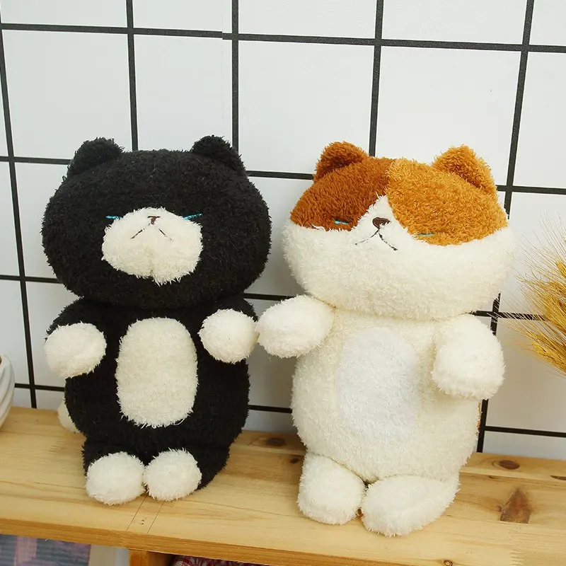 

30cm Long Plush Tricolor/Black Cat Plush Toy Soft Stuffed Cartoon Animal Doll Home Decor Baby Appease Toys Girls Birthday Gift