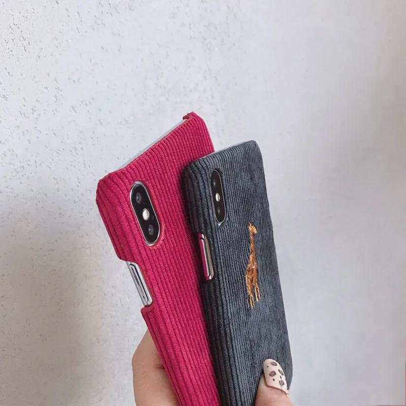 Модный теплый вельветовый чехол для телефона для iphone XS чехол для Max XR 11 Pro Max 7 8 6s 6 plus X чехол с милой вышивкой роббит жесткие чехлы