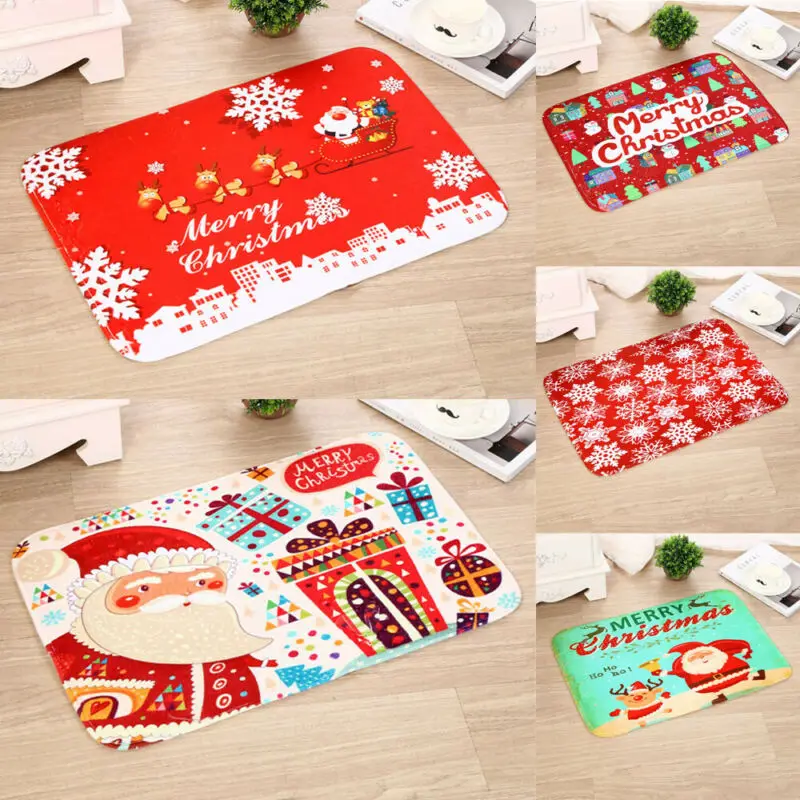 Счастливого Рождества занавески для душа Санта Клаус фланелевые коврики