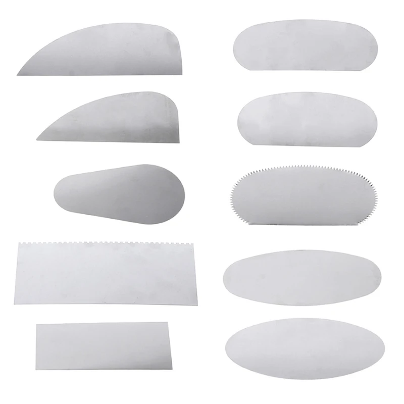 

10PCS Pottery Clay Steel Scraper Stainless Steel Scraper For Polymer Steel Cutter Ceramic Serrated Tools