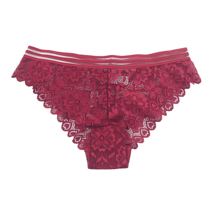 Floral Lace Sexy Lingerie Women Solid Women's Underpants Low Waist Splice Briefs Panties Ropa Interior Femenina 30DEC02 | Женская