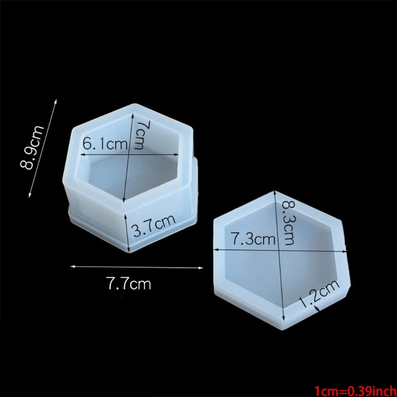 

3Pcs Box Resin MoldsJewelry Box Molds Heart , Flower , Hexagon Shape with Cup