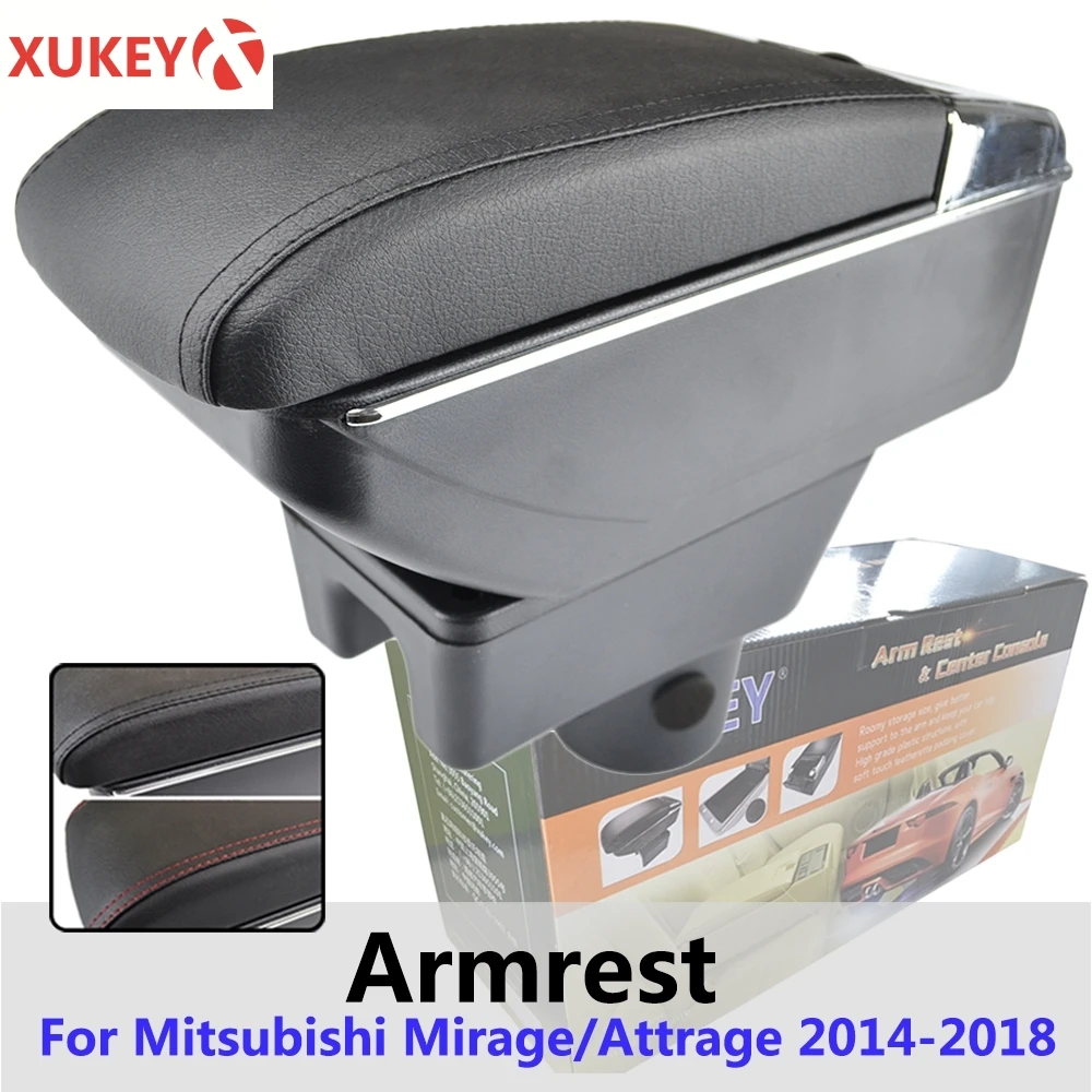 Центральный подлокотник Xukey для Mitsubishi Mirage 2014 2018 консоль черный ящик хранения
