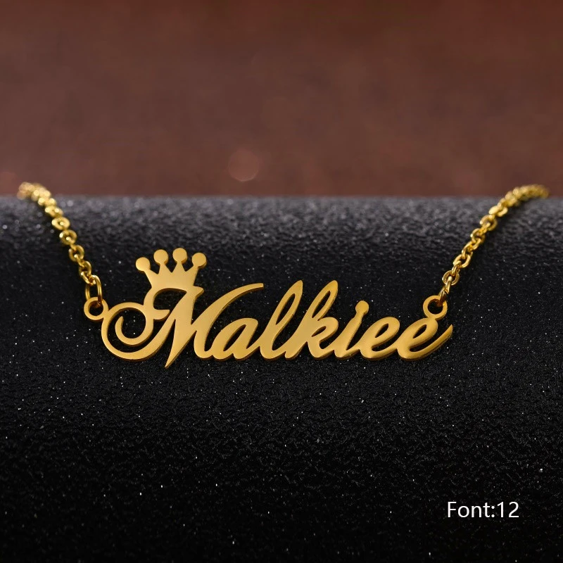 Ожерелье с именем на заказ чокер из нержавеющей стали ожерелья именной табличкой