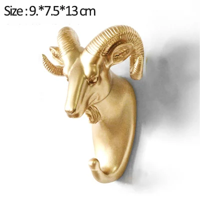 Gold-antelope Домашний крючок, декоративный крючок, золотые крючки в виде животных, держатель для ключей, настенный домашний настенный крючок, многофункциональный подвесной крючок, держатель, настенный крючок - Цвет: Gold-antelope