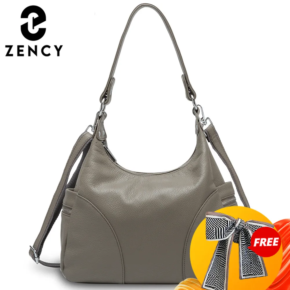 Zency 100% натуральная кожа модные женские сумки на плечо высокое качество